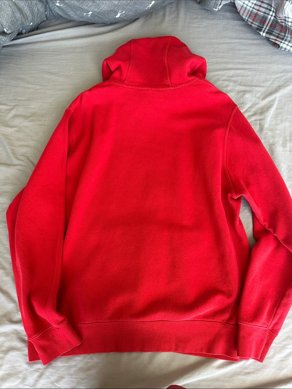 Nike Red Pullover Hoodie with White Swoosh - Picture 5 of 5